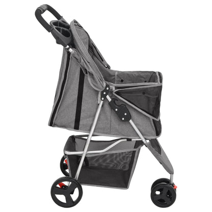 vidaXL Poussette pour chien pliante Gris 80x46x98 cm Tissu Oxford