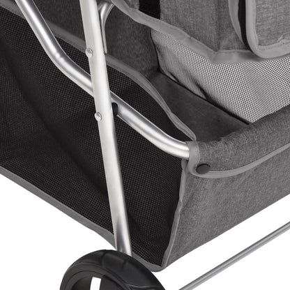 vidaXL Poussette pour chien pliante Gris 80x46x98 cm Tissu Oxford