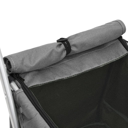 vidaXL Poussette pour chien pliante Gris 100x49x96 cm Tissu de lin