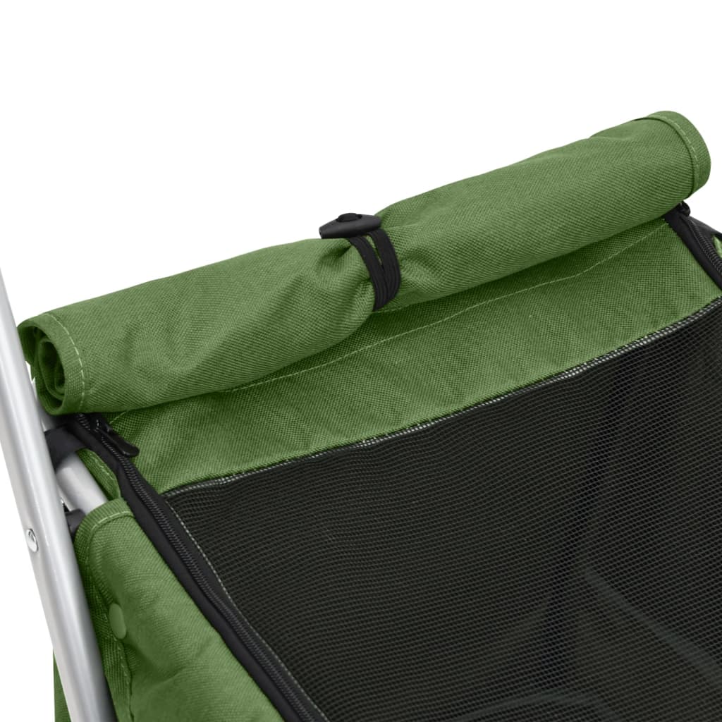 vidaXL Poussette pour chien pliante Vert 100x49x96 cm Tissu de lin