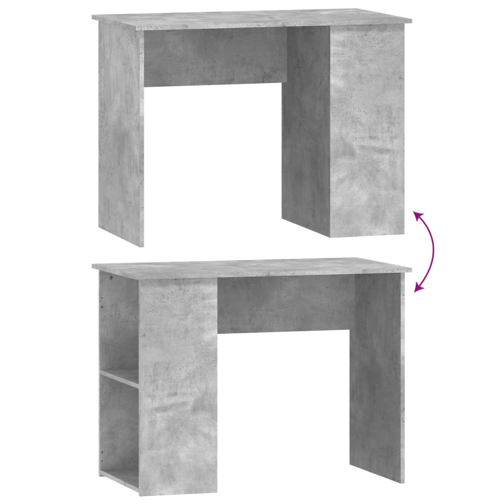 vidaXL Bureau Gris béton 100x55x75 cm Bois d'ingénierie