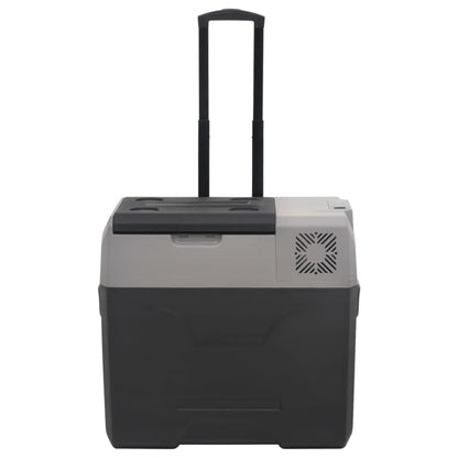 vidaXL Glacière avec roue et adaptateur noir et gris 50L polypropylène