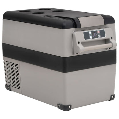 vidaXL Glacière avec poignée et adaptateur noir et gris 35 L PP et PE