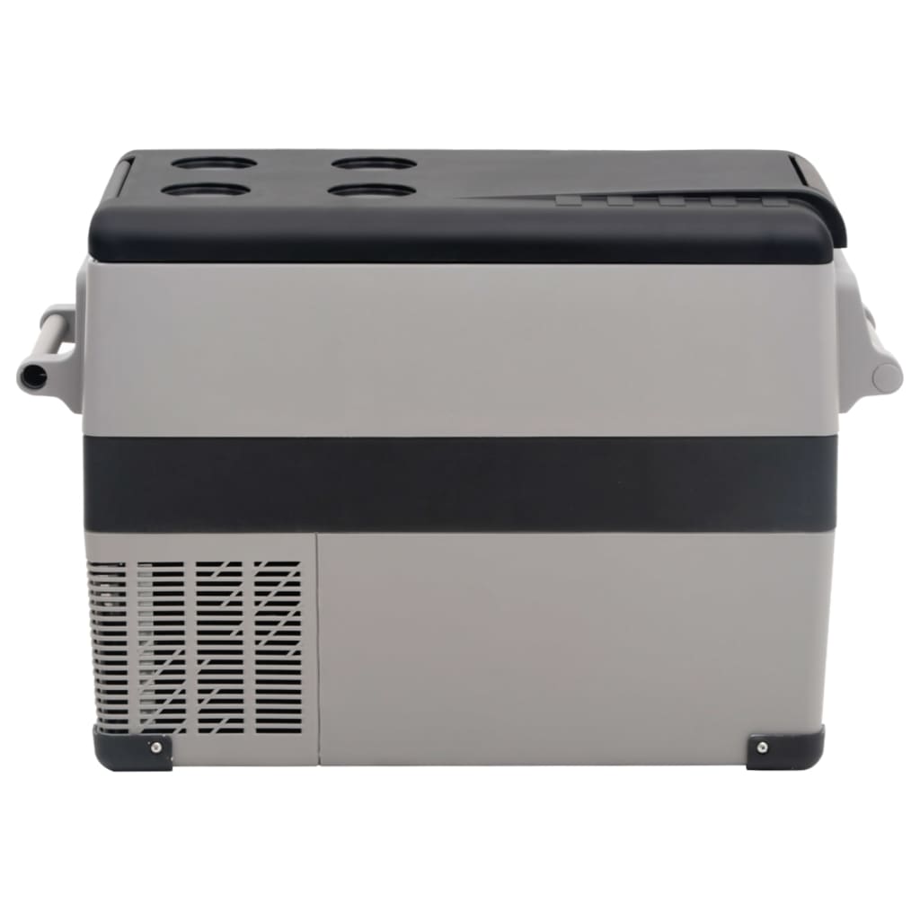 vidaXL Glacière avec poignée et adaptateur noir et gris 35 L PP et PE