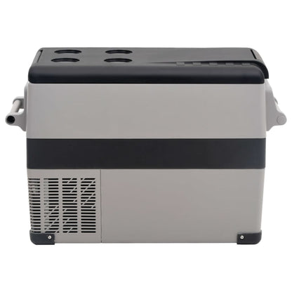 vidaXL Glacière avec poignée et adaptateur noir et gris 35 L PP et PE