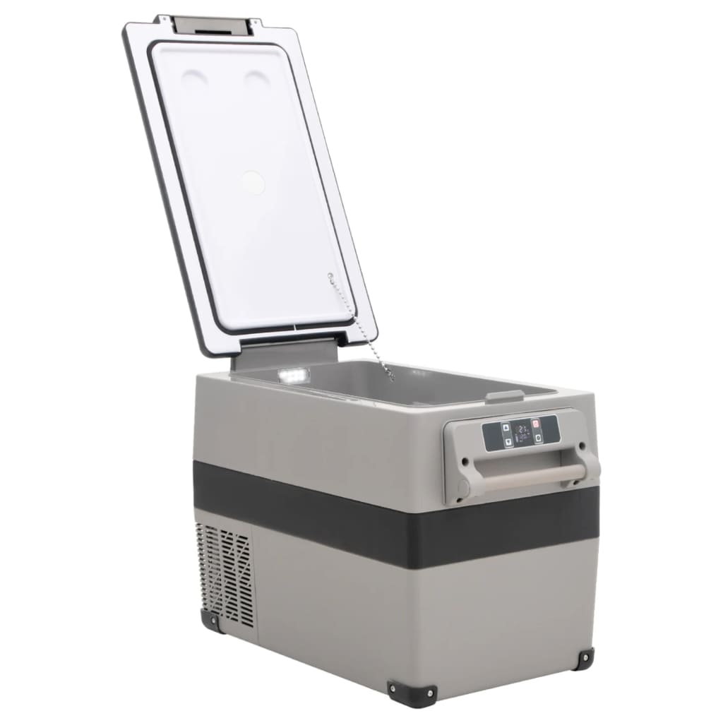 vidaXL Glacière avec poignée et adaptateur noir et gris 55 L PP et PE