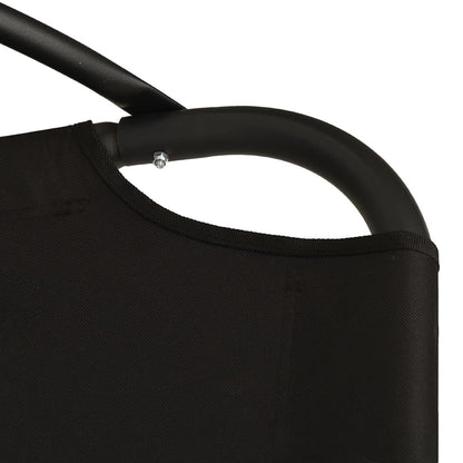 vidaXL Chaise balançoire de jardin et coussin noir tissu Oxford/acier