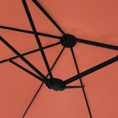 vidaXL Parasol à double tête avec LED terre cuite 449x245 cm