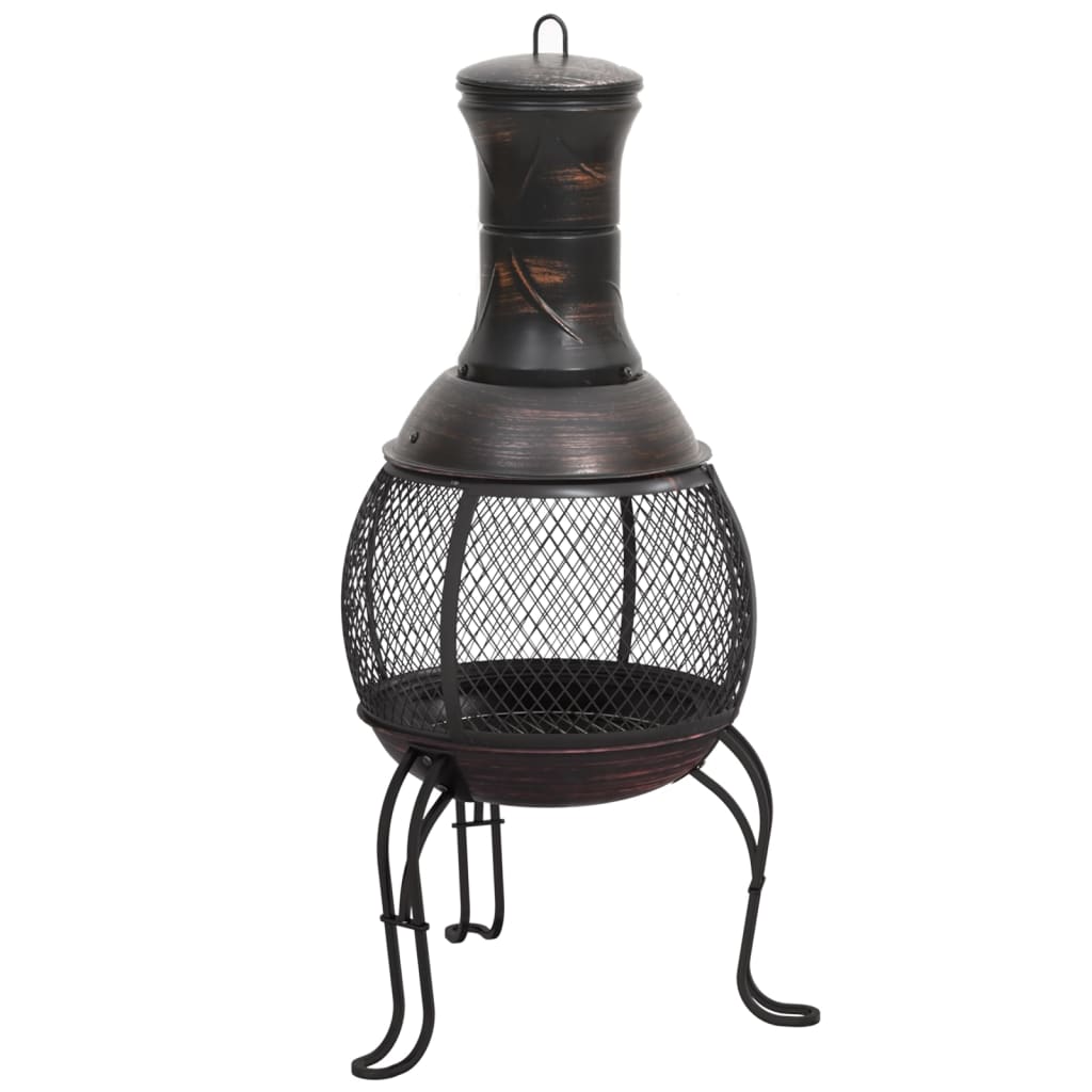vidaXL Poêle de jardin avec tisonnier 39x39x90 cm acier