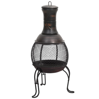 vidaXL Poêle de jardin avec tisonnier 39x39x90 cm acier