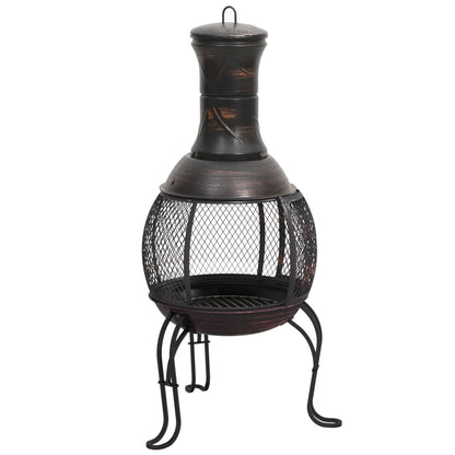 vidaXL Poêle de jardin avec tisonnier 39x39x90 cm acier