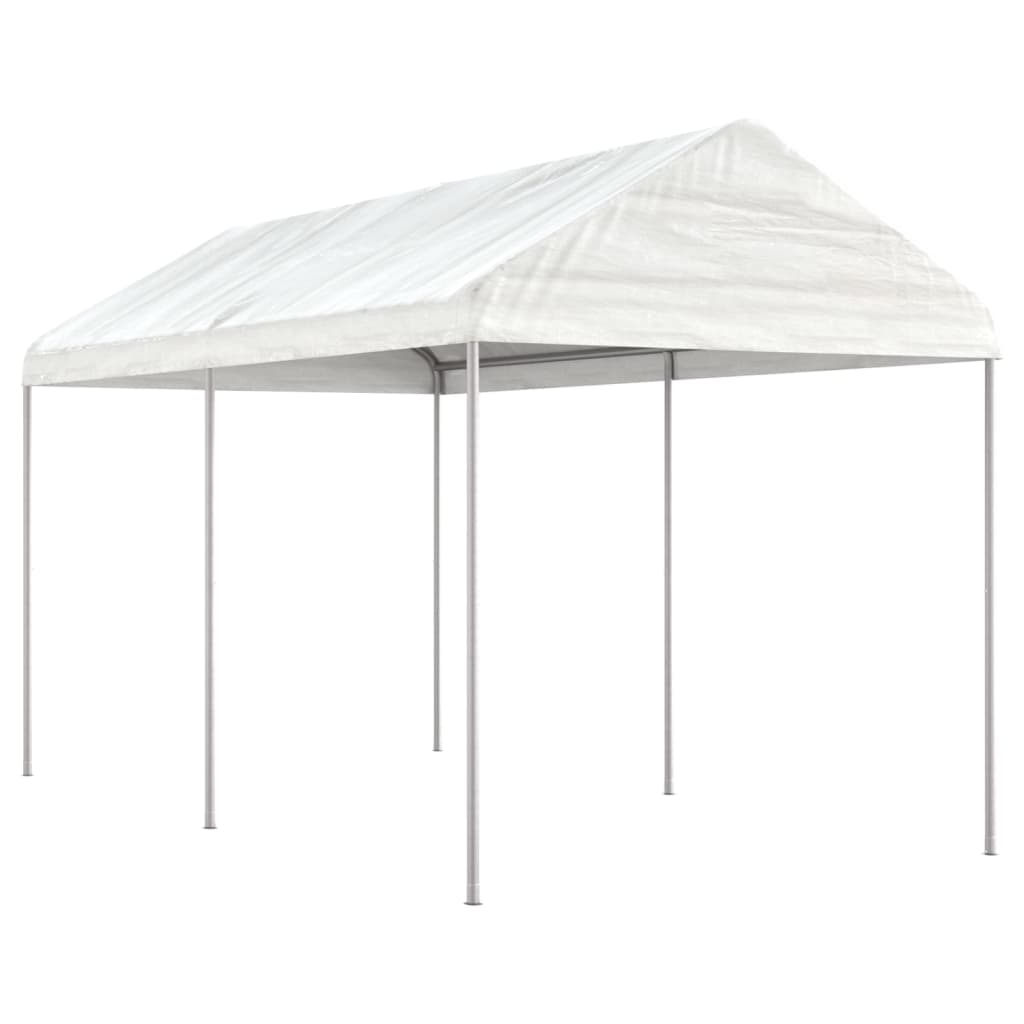 vidaXL Belvédère avec toit blanc 4,46x2,28x2,69 m polyéthylène