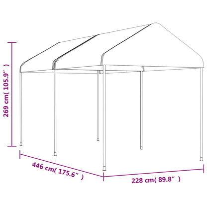 vidaXL Belvédère avec toit blanc 4,46x2,28x2,69 m polyéthylène