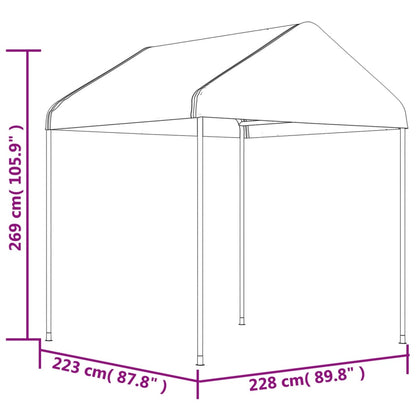 vidaXL Belvédère avec toit blanc 4,46x2,28x2,69 m polyéthylène