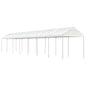 vidaXL Belvédère avec toit blanc 15,61x2,28x2,69 m polyéthylène