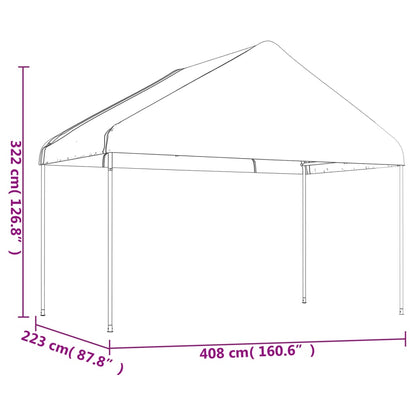 vidaXL Belvédère avec toit blanc 6,69x4,08x3,22 m polyéthylène