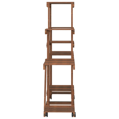 vidaXL Support à fleurs avec roues 110x25x101 cm bois massif de sapin