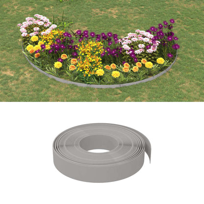 vidaXL Bordures de jardin 5 pcs gris 10 m 10 cm polyéthylène