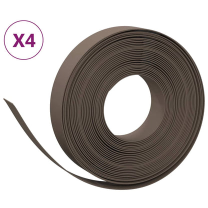 vidaXL Bordures de jardin 4 pcs marron 10 m 10 cm polyéthylène