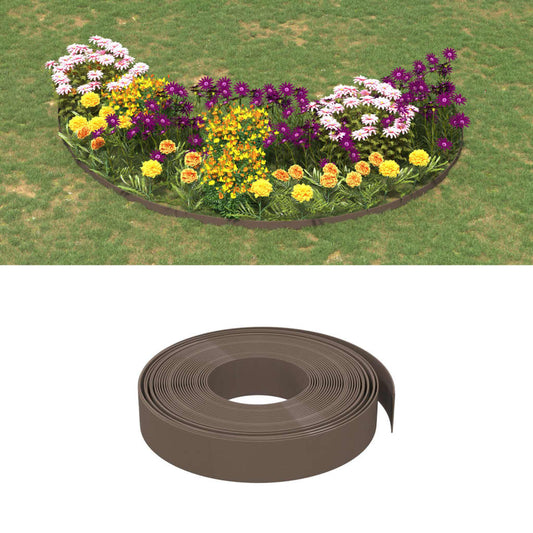 vidaXL Bordures de jardin 5 pcs marron 10 m 10 cm polyéthylène