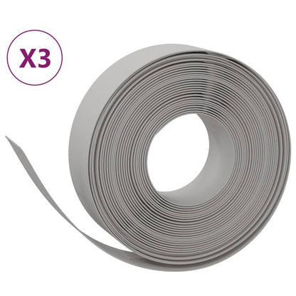 vidaXL Bordures de jardin 3 pcs gris 10 m 15 cm polyéthylène