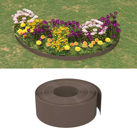 vidaXL Bordures de jardin 2 pcs marron 10 m 20 cm polyéthylène