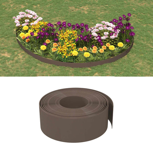vidaXL Bordures de jardin 4 pcs marron 10 m 20 cm polyéthylène