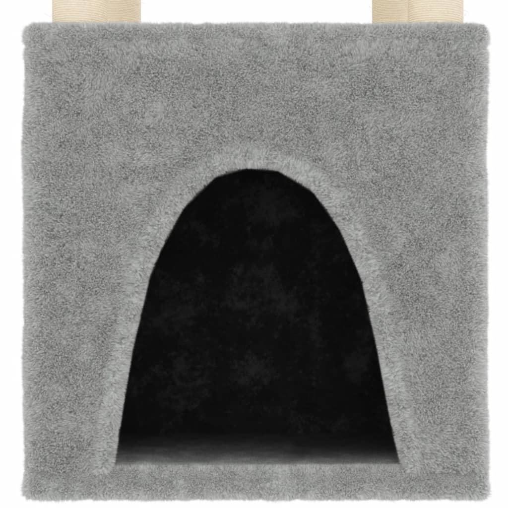vidaXL Arbre à chat avec griffoirs en sisal gris clair 147 cm