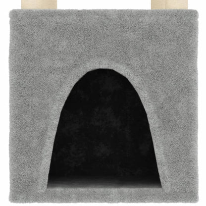 vidaXL Arbre à chat avec griffoirs en sisal gris clair 147 cm