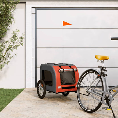 vidaXL Remorque de vélo pour animaux de compagnie orange et gris