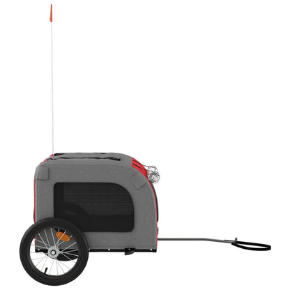 vidaXL Remorque de vélo pour animaux de compagnie rouge et gris