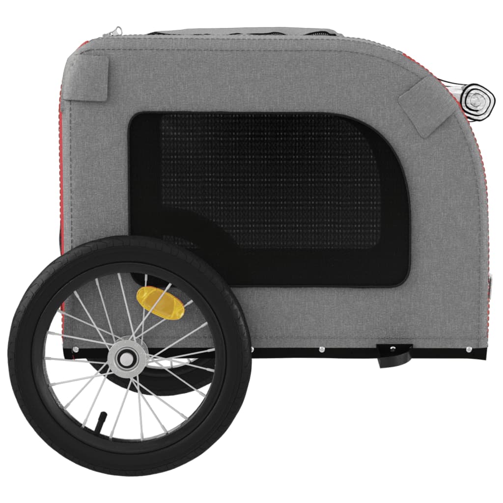 vidaXL Remorque de vélo pour animaux de compagnie rouge et gris