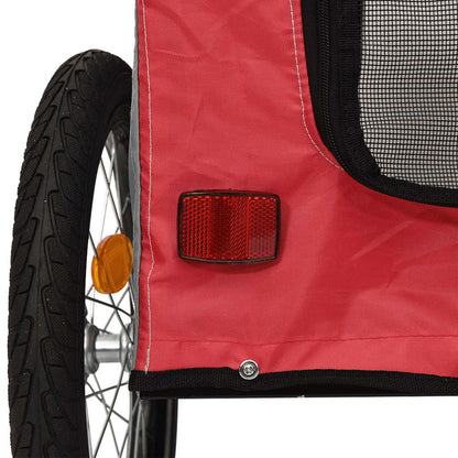 vidaXL Remorque de vélo pour animaux de compagnie rouge et gris