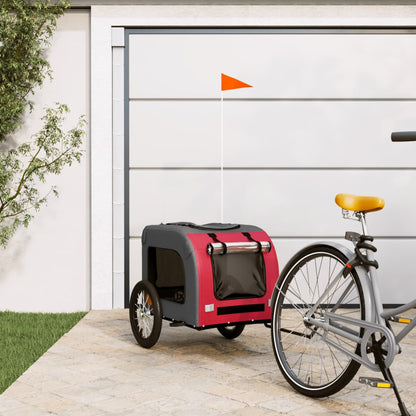 vidaXL Remorque de vélo pour animaux de compagnie rouge et gris