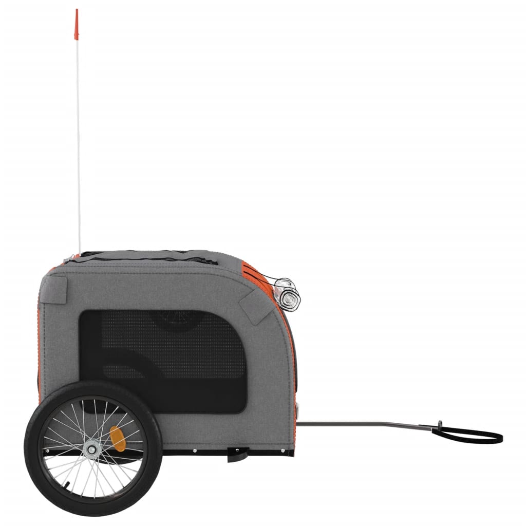 vidaXL Remorque de vélo pour animaux de compagnie rouge et gris