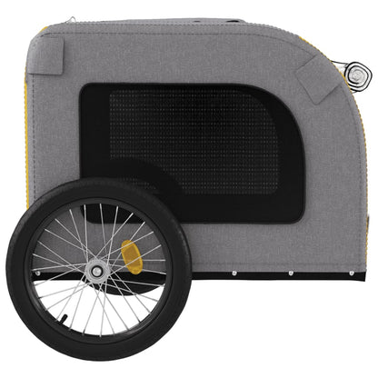 vidaXL Remorque de vélo pour animaux de compagnie jaune et gris
