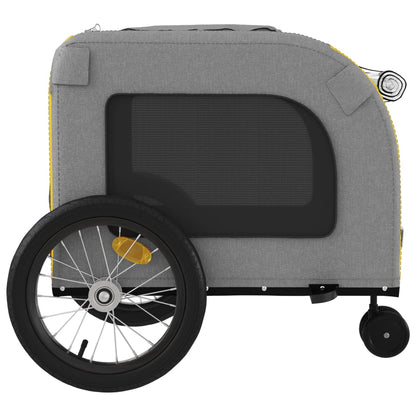 vidaXL Remorque de vélo pour animaux de compagnie jaune et gris
