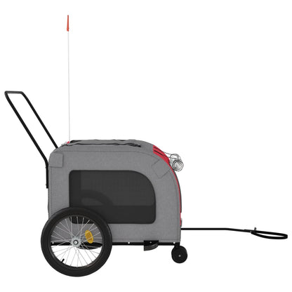 vidaXL Remorque de vélo pour animaux de compagnie rouge et gris