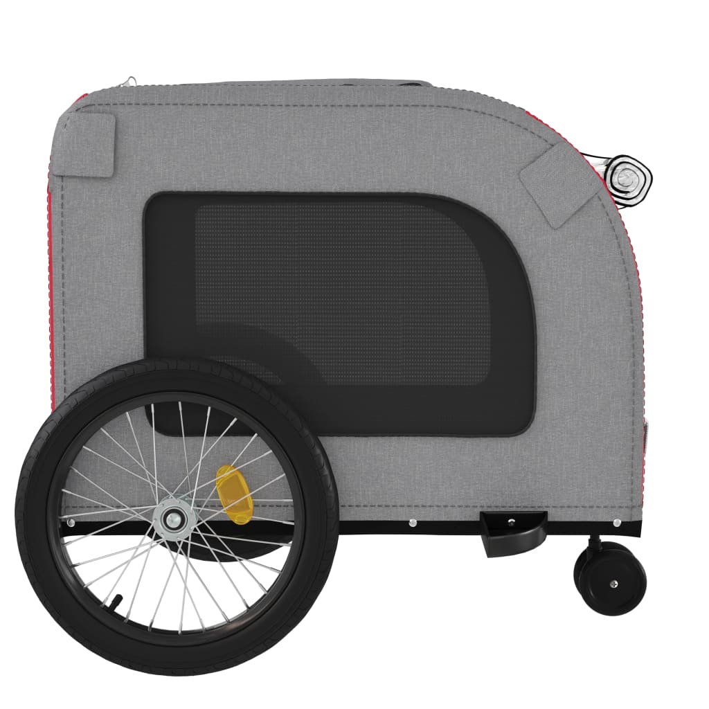 vidaXL Remorque de vélo pour animaux de compagnie rouge et gris