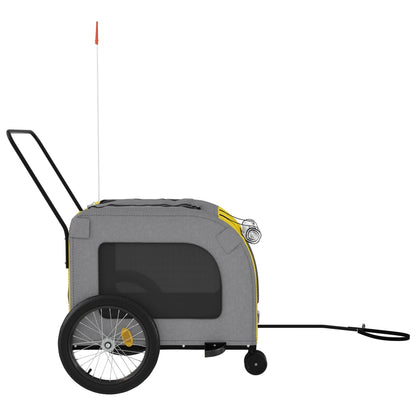 vidaXL Remorque de vélo pour animaux de compagnie jaune et gris
