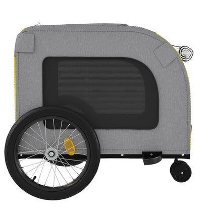vidaXL Remorque de vélo pour animaux de compagnie jaune et gris