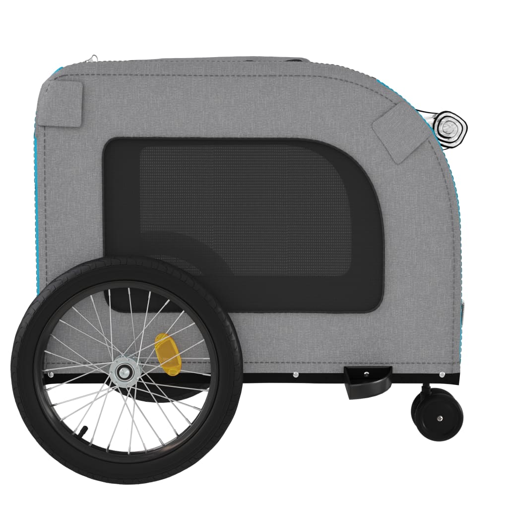 vidaXL Remorque de vélo pour animaux de compagnie bleu et gris