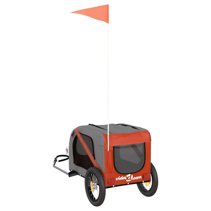 vidaXL Remorque de vélo pour animaux de compagnie orange et gris