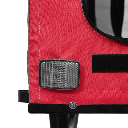 vidaXL Remorque de vélo pour animaux de compagnie rouge et gris