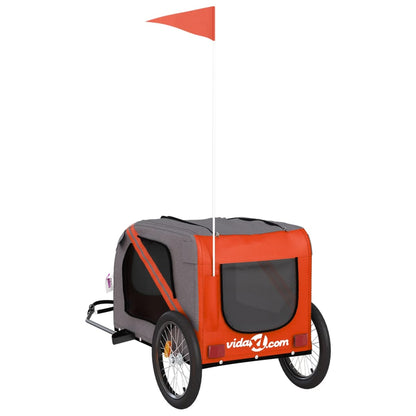 vidaXL Remorque de vélo pour animaux de compagnie orange et noir