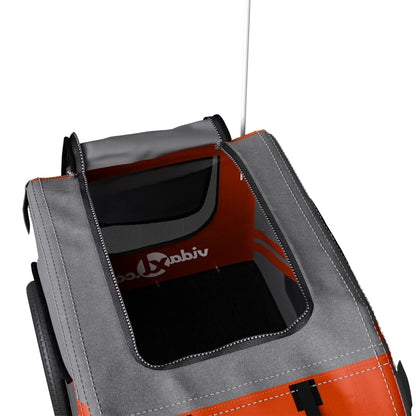 vidaXL Remorque de vélo pour animaux de compagnie orange et noir