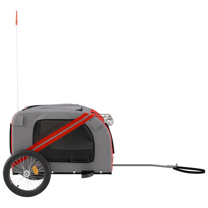 vidaXL Remorque de vélo pour animaux de compagnie rouge et gris