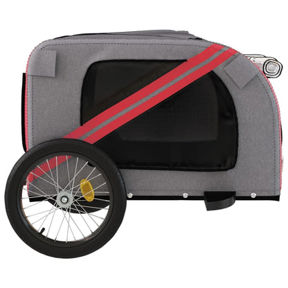 vidaXL Remorque de vélo pour animaux de compagnie rouge et gris