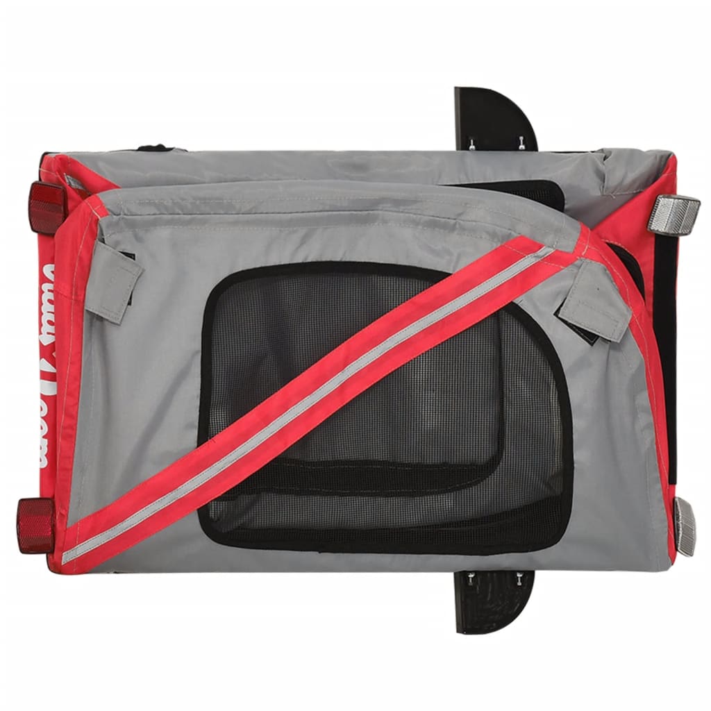 vidaXL Remorque de vélo pour animaux de compagnie rouge et gris