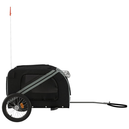 vidaXL Remorque de vélo pour animaux de compagnie noir et gris